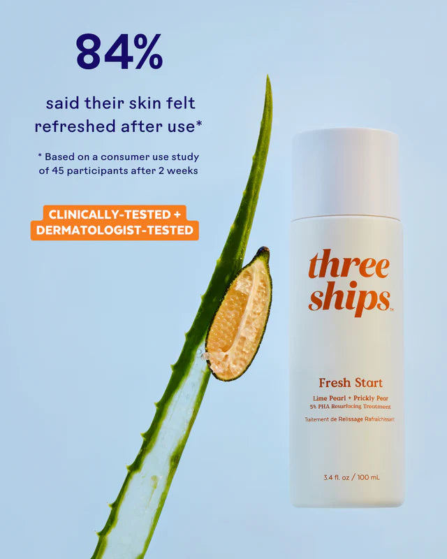 Three Ships Fresh Start Lime Pearl + Prickly Pear 5% PHA Resurfacing Treatment