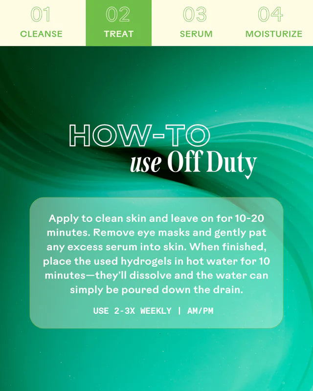 Offduty™Sea Algae + Bio-Peptide Smoothing Biodegradable Eye Masks