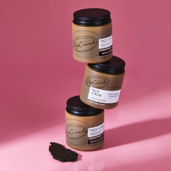 UpCircle Beauty Face Scrub with Coffee + Rosehip - Floral Blend for Sensitive Skin
