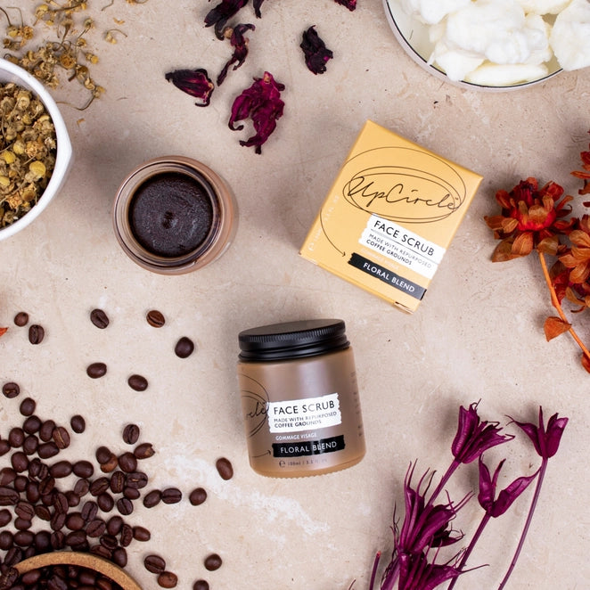 UpCircle Beauty Face Scrub with Coffee + Rosehip - Floral Blend for Sensitive Skin