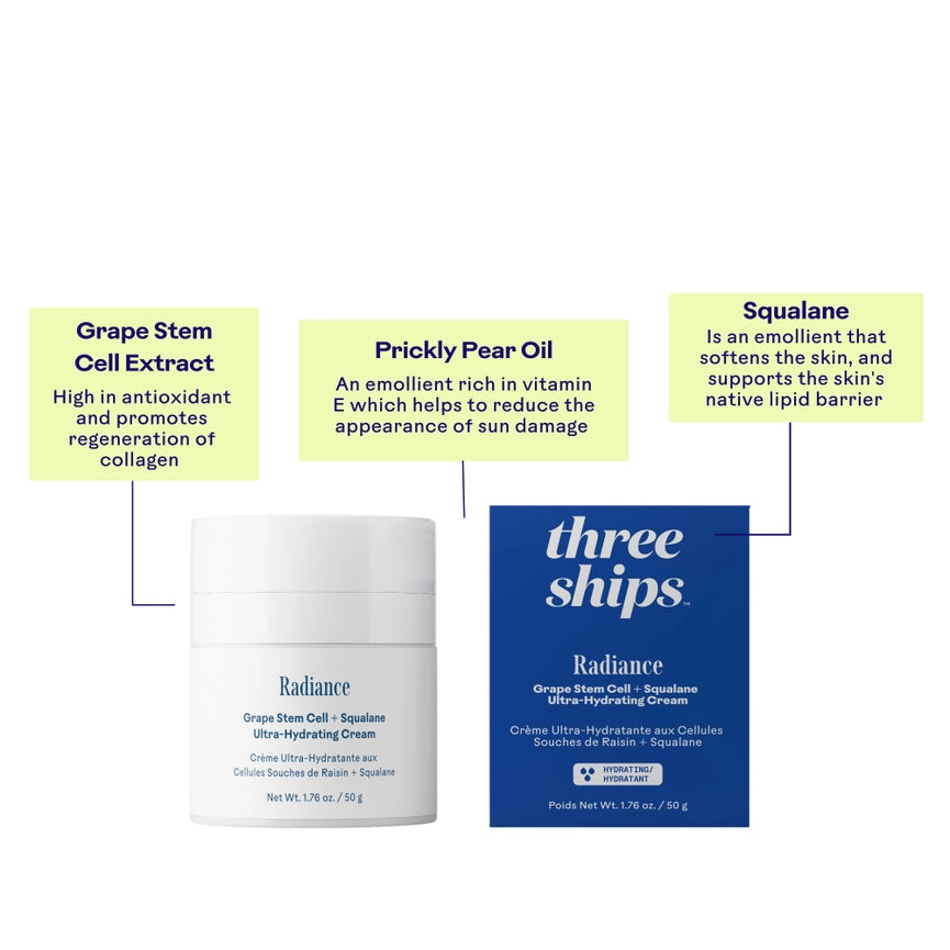 Three Ships Radiance Grape Stem Cell + Squalane Ultra-Hydrating Cream